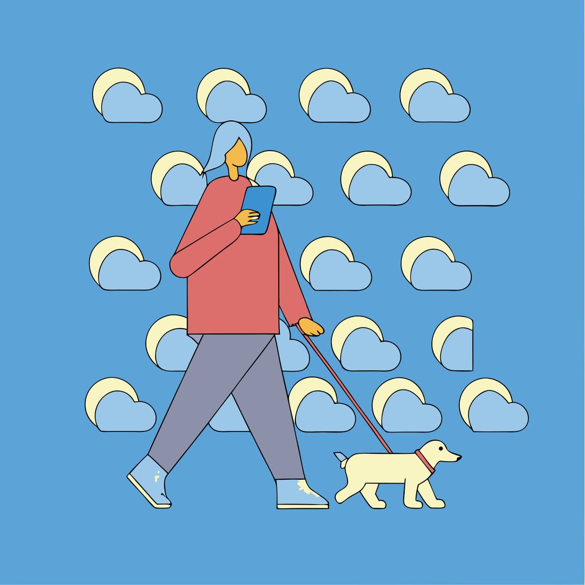 Person looking for people completing surveys